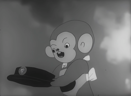 Still from Momotaro showing the monkey sailor.