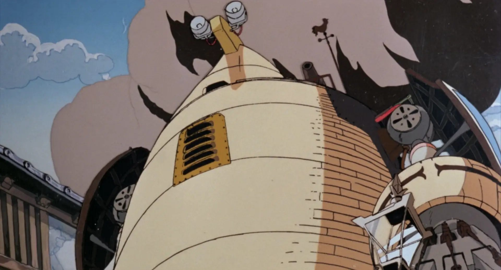Still from Westerner's Invasion. The Western robot is shown from a low angle.