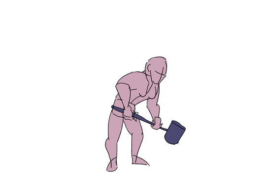 Hammer animation with lineart smears
