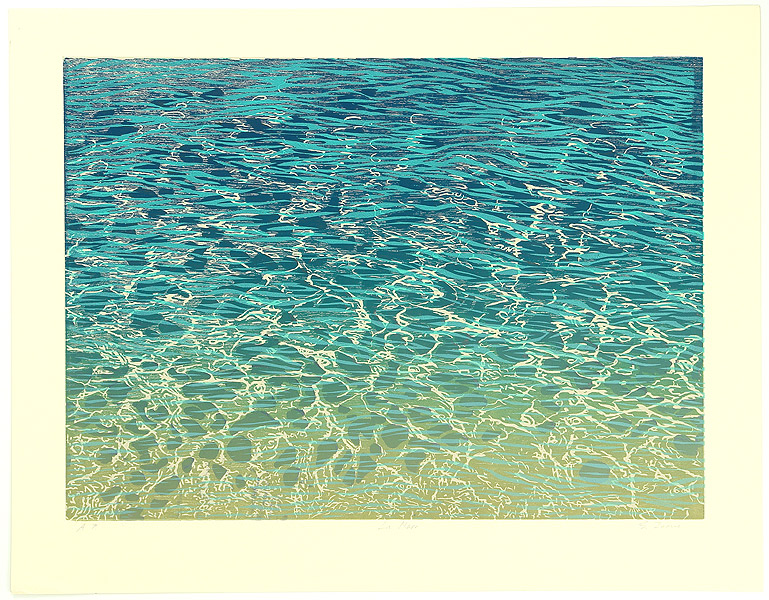 La mer by Shigeko Inoue. A shallow part of the sea with water ripples and caustics.