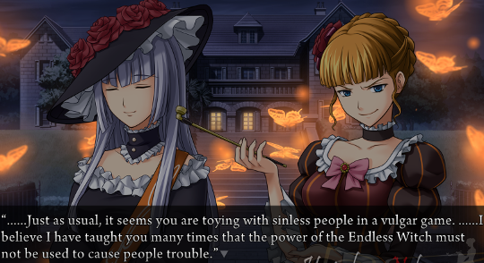 Silver!Beatrice: “……Just as usual, it seems you are toying with sinless people in a vulgar game. ……I believe I have taught you many times that the power of the Endless Witch must not be used to cause people trouble.