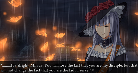 Predecessor Beatrice: “………It’s alright, Milady. You will lose the fact that you are my disciple, but that will not change the fact that you are the lady I serve.