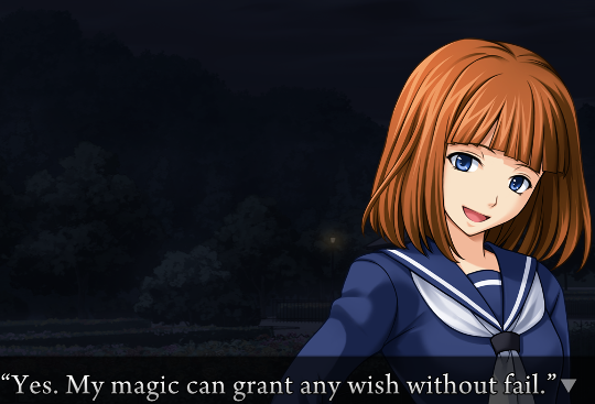 Young Eva continues: “Yes. My magic can grant any wish without fail.”