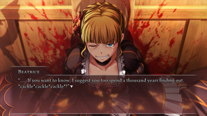 Beato, slumped against the wall with a big blood splatter: ......If you want to know, I suggest you too spend a thousand years finding out. *cackle*cackle*cackle*!