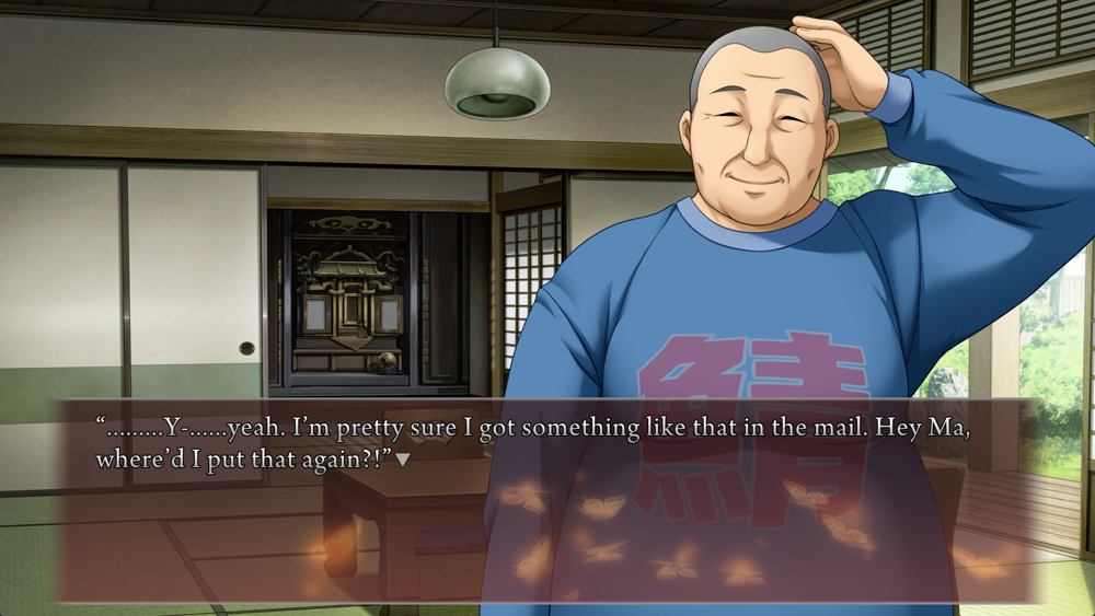 An amiable man in a blue shirt saying '.........Y‐......yeah. I'm pretty sure I got something like that in the mail.'