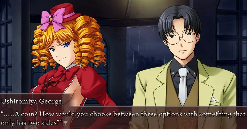 George: ......A coin? How would you choose between three options with something that only has two sides?