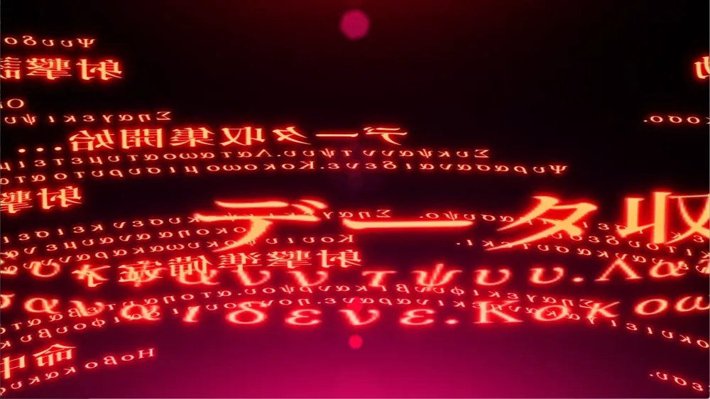 A ring of bright red text in a roughly spherical shape.