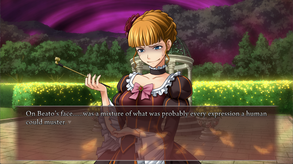 Beatrice makes a face. Narration: On Beato's face......was a mixture of what was probably every expression a human could muster.