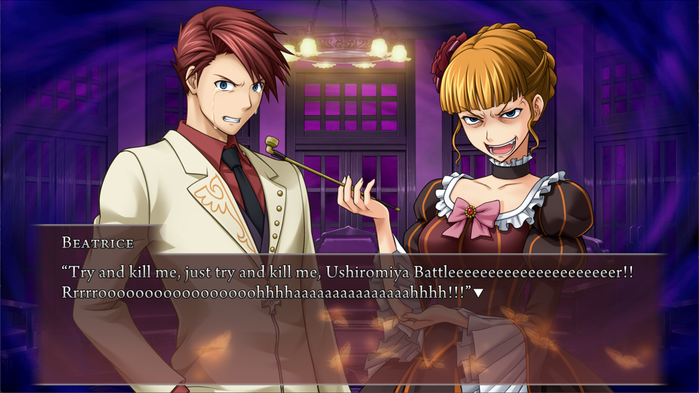 Beatrice: 'Try and kill me, just try and kill me, Ushiromiya Battleeeeeeeeeeeeeeeeeeeeer!! Rrrrrooooooooooooooooohhhhaaaaaaaaaaaaaaahhhh!!!'