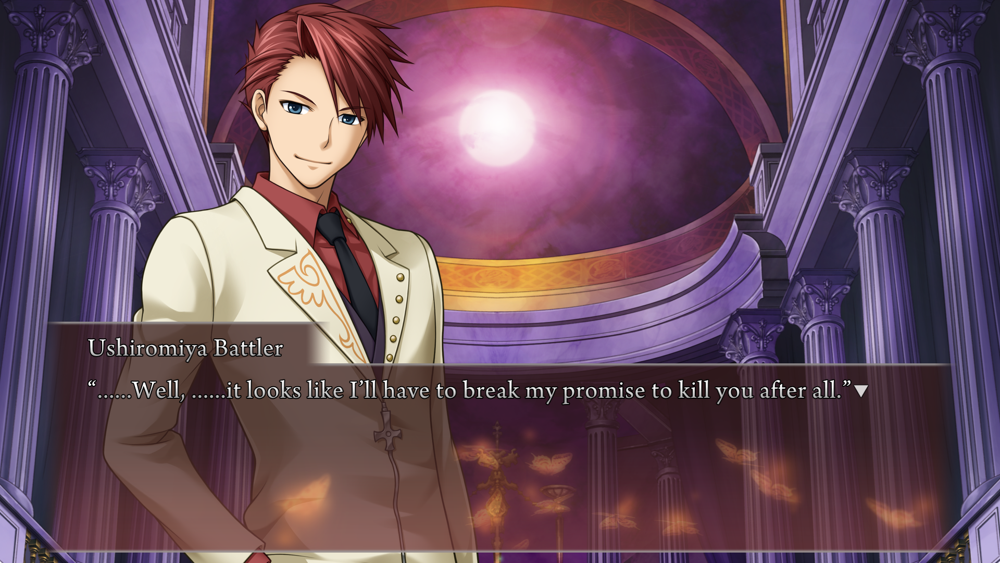 Battler: ......Well, ......it looks like I'll have to break my promise to kill you after all.