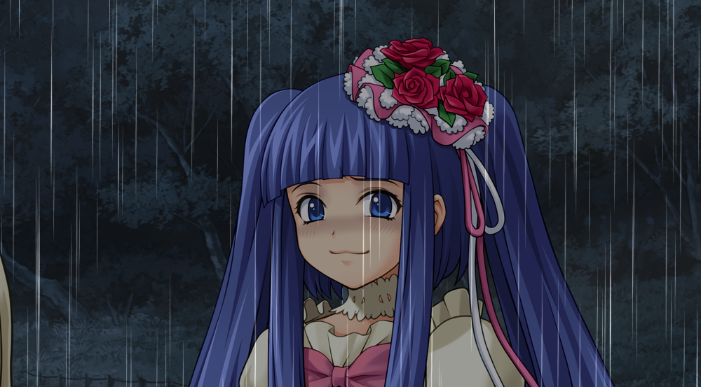 Closeup on Erika doing a kind of smug cat face.