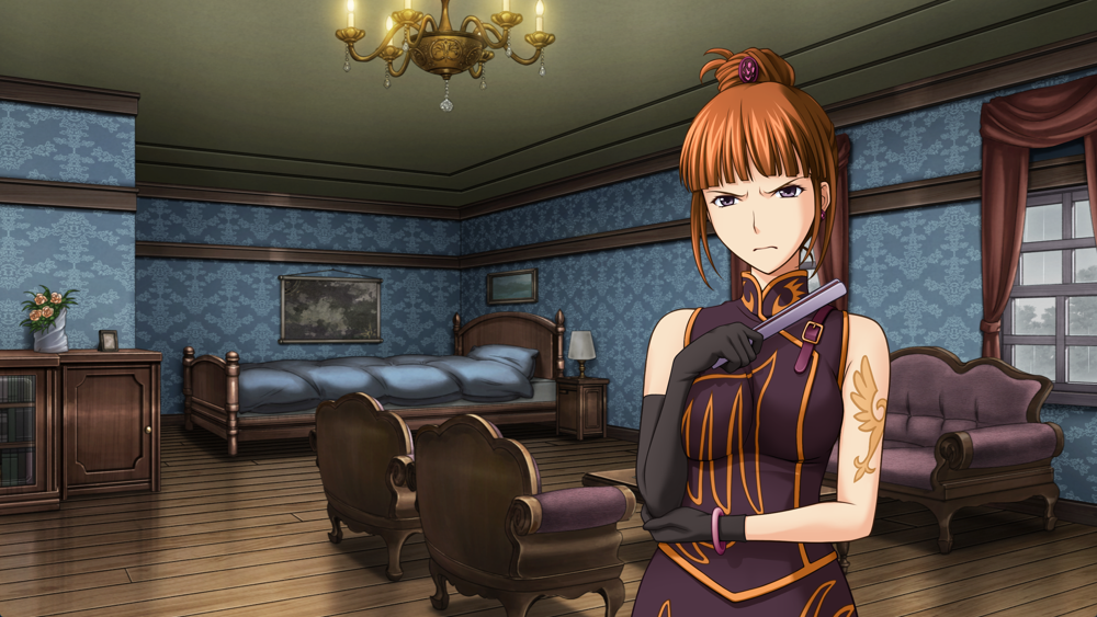 Eva standing in Krauss's room.